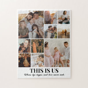 Family Reunion Photo Collage 10 Pictures 11x14 Jigsaw Puzzle
