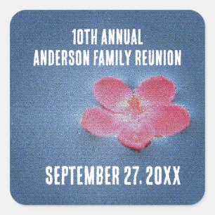 Family Reunion Picnic Cute Flower Yearly Gathering Square Sticker