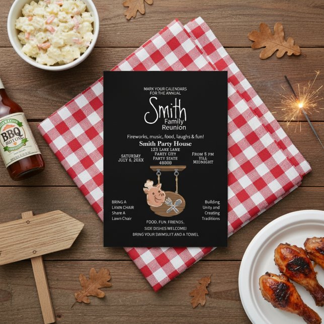 Family Reunion Pig Roast Invitation  (Family Reunion Pig Roast Invitation)