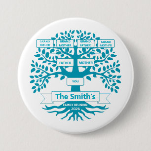 Family Reunion Pin with Custom Family Tree
