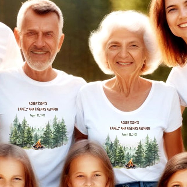 Family Reunion Pine Wood Forest Campfire Name  T-Shirt (Family Reunion Pine Wood Forest Campfire Name T-Shirt)