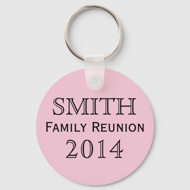 Family Reunion Pink Background Key Ring (Front)