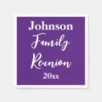 Family Reunion Purple and White Name Year Template