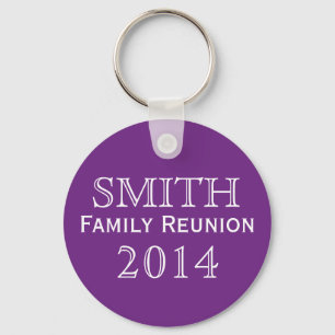 Family Reunion Purple Background Key Ring