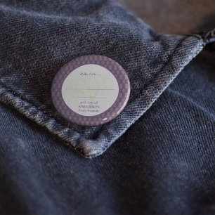 Family Reunion Purple Gold Elegant Hello 10 Cm Round Badge