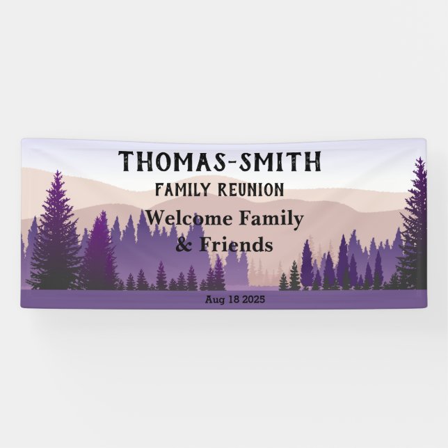 Family Reunion Purple Mountain Scene Banner (Horizontal)