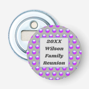 Family Reunion Purple Polka Dot Gathering Keepsake Bottle Opener