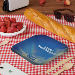 Family Reunion Rainbow Colourful Summer Picinic Paper Plate