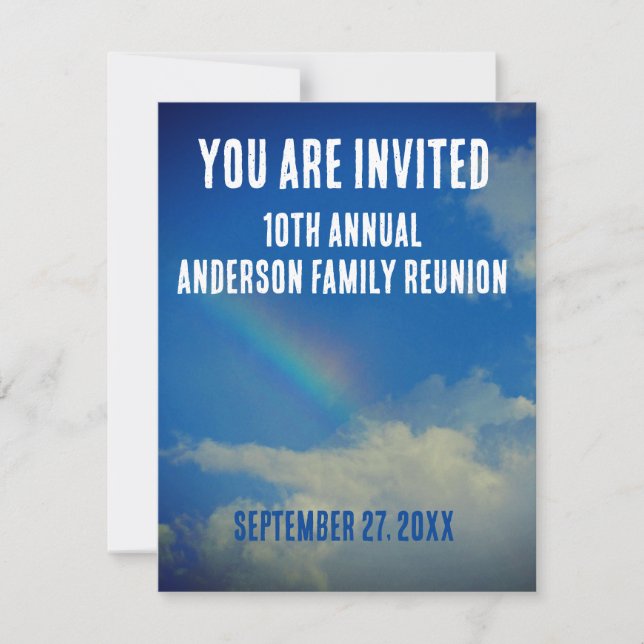 Family Reunion Rainbow Colourful You Are Invited Card (Front)