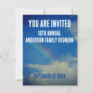 Family Reunion Rainbow Colourful You Are Invited Card