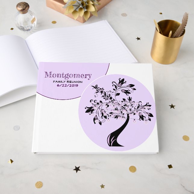 Family Reunion Registry Tree Artwork Custom Guest Book (Front Open)