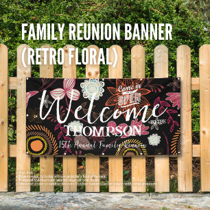 Family Reunion Retro Floral Banner