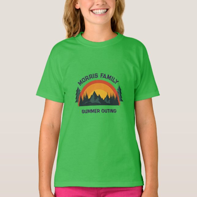 Family Reunion Retro Mountain Custom Family Trip T-Shirt (Front)