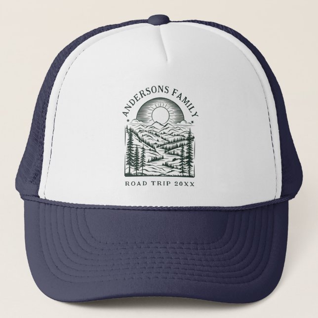 Family Reunion Road Trip Mountain Personalised   Trucker Hat (Front)