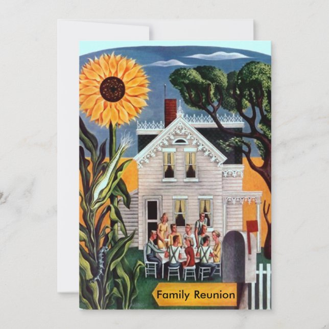 Family Reunion Rural Sunflower Porch Invitations (Front)