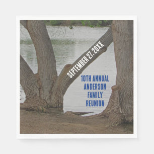 Family Reunion Rustic Lake Gathering Napkin
