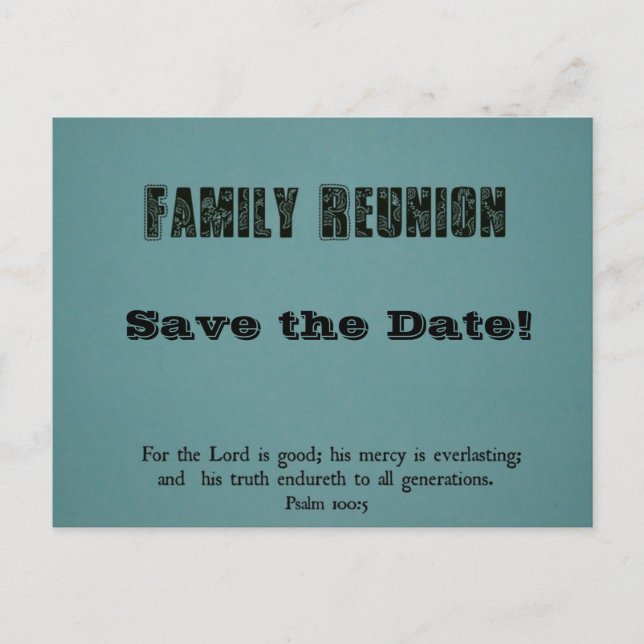 Family Reunion: Save the Date! Announcement Postcard (Front)