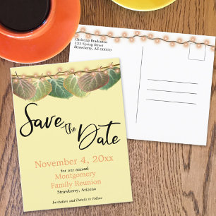 Family Reunion Save The Date Autumn Aspen Leaves Announcement Postcard