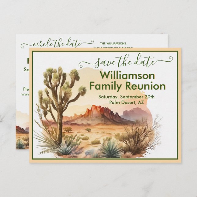 Family Reunion Save the Date Southwest QR Code   Announcement Postcard (Front/Back)