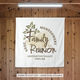 Family Reunion Script Tree Name Watercolor Tapestry