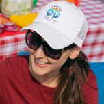 Family Reunion Summer Beach Palm Trees Trucker Hat<br><div class="desc">Family Reunion Summer Beach Palm Trees Sun Retro Style Trucker Hat Cap. Many colours to choose from. Great for family reunion vacations from camping on the beach to a boat cruise. Personalise with your family name,  location,  year or date and more. Navy Blue Text or choose your own colour.</div>