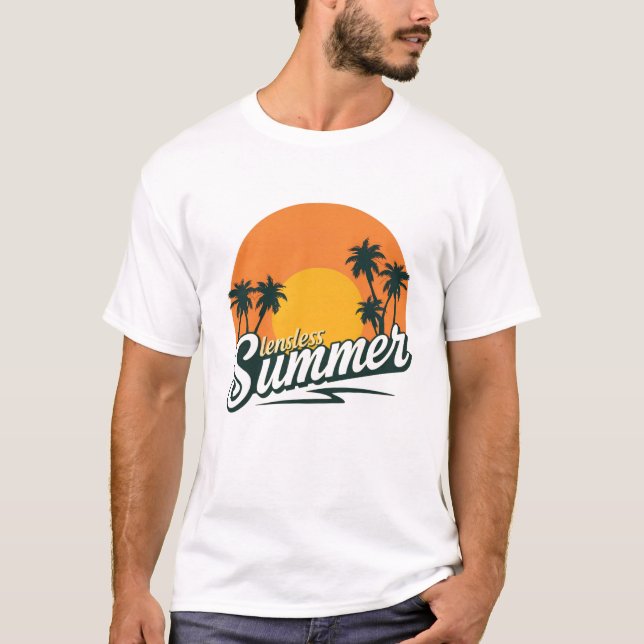 Family Reunion Summer Sunset Beach Palm Tree T-Shi T-Shirt (Front)