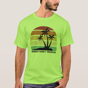 Family Reunion Summer Sunset Beach Palm Tree  T-Shirt