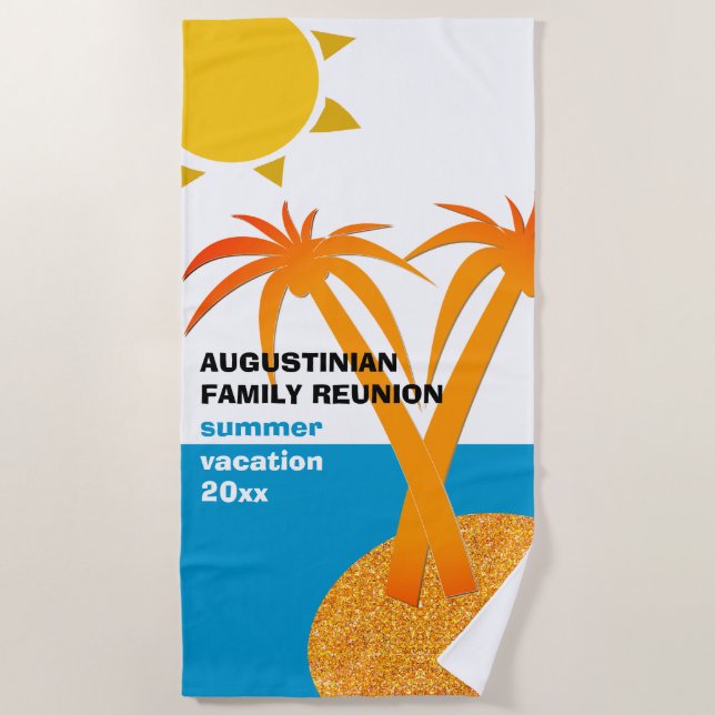 Family Reunion Summer Vacation Beach Towel (Front)