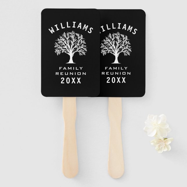 Family Reunion Summer Vacation Road Trip Cool Tree Hand Fan (Front and Back)