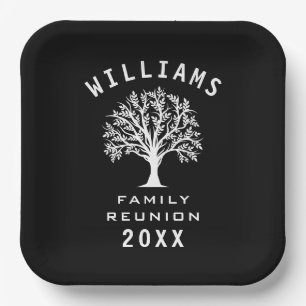 Family Reunion Summer Vacation Road Trip Cool Tree Paper Plate
