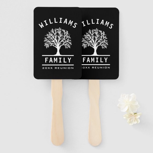 Family Reunion Summer Vacation Road Trip Tree Hand Fan (Front and Back)