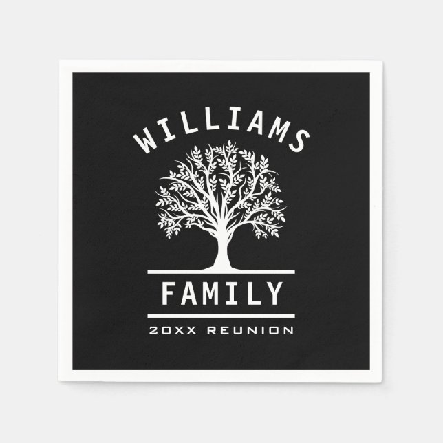 Family Reunion Summer Vacation Road Trip Tree Napkin (Front)