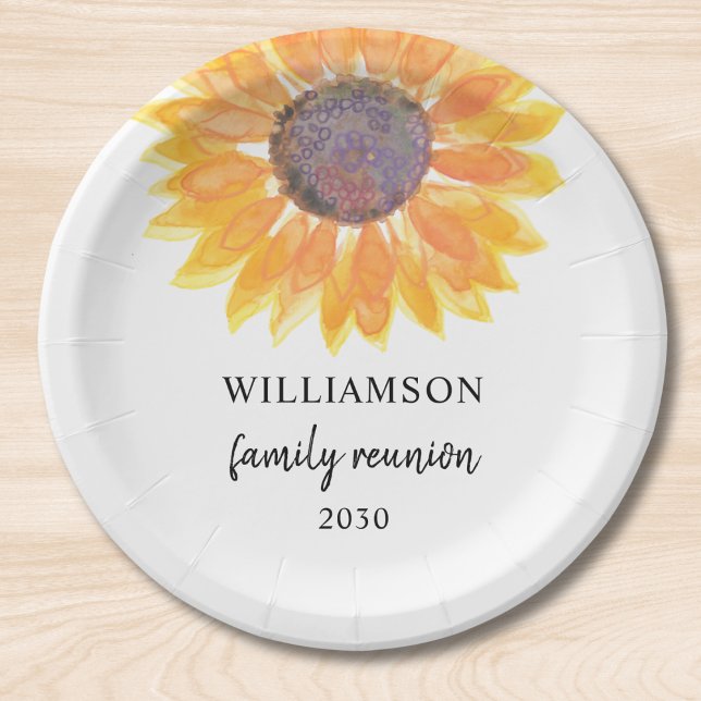 Family Reunion Sunflower Paper Plate (Creator Uploaded)