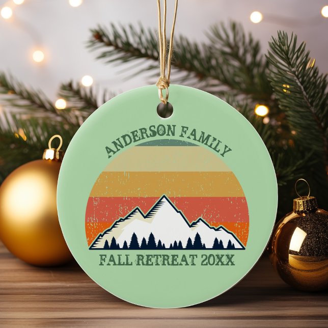 Family Reunion Sunset Mountain Beautiful Keepsake Ceramic Tree Decoration (Creator Uploaded)