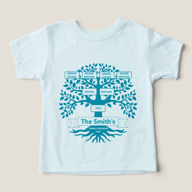 Family Reunion T-Shirt with Custom Family Tree (Design Front)