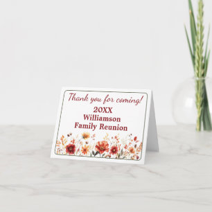 Family Reunion Thank You Fall Wildflowers Card