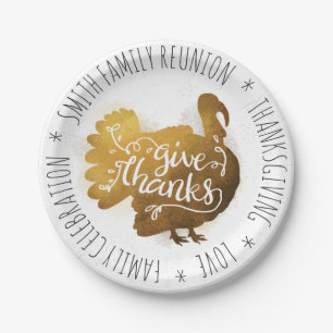 Family Reunion Thanksgiving Celebration. Custom. Paper Plate