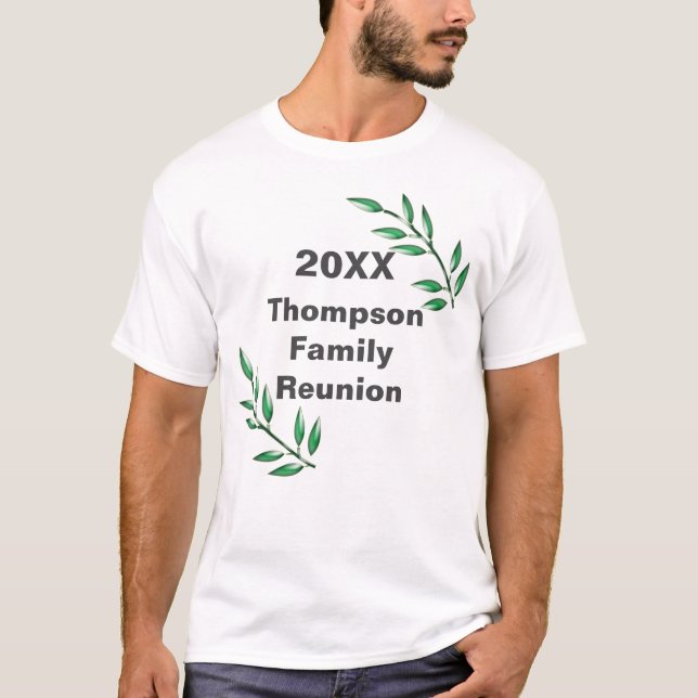 Family Reunion Tree Branches Leaves Keepsake T-Shirt (Front)