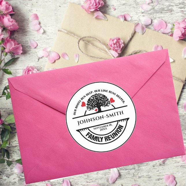   Family Reunion Tree Inspirational Quote Classic Round Sticker (Creator Uploaded)