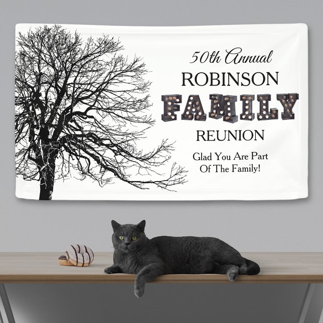 Family Reunion Tree Marquee Lights Banner (Creator Uploaded)