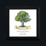 Family Reunion Tree Ribbon Keepsake Personalised Gift Box<br><div class="desc">Featuring a watercolor tree,  this cute minimalist family reunion gift box template is easy to customise and ready to add your yearly family gathering details this year. You can click the "Personalise" button to add your reunion event.</div>