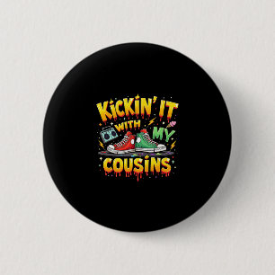 Family Reunion Trip Black Cousins Kickin’ It With  6 Cm Round Badge