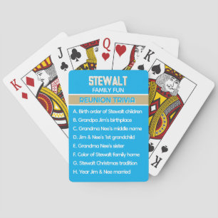 Family Reunion Trivia! Fun Custom Playing Cards