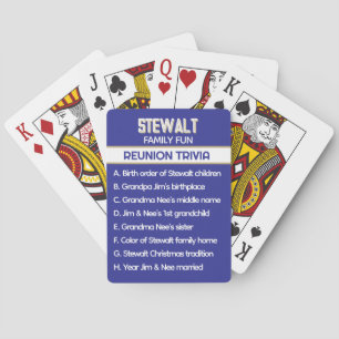 Family Reunion Trivia! Fun Custom Playing Cards
