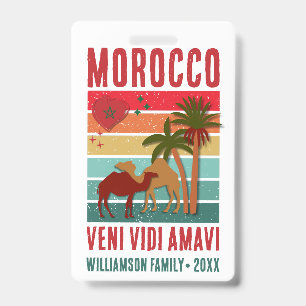 Family Reunion Vacation Morocco Trip Group  ID Badge