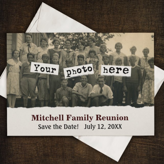 Family Reunion Vintage Photo Template Announcement (Creator Uploaded)