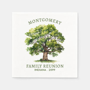 Family Reunion Watercolor Family Tree Napkin