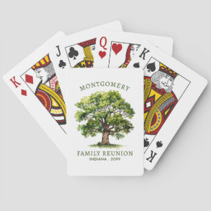Family Reunion Watercolor Family Tree Playing Cards