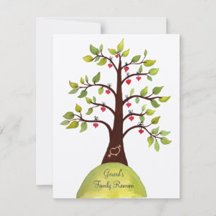Family Reunion Watercolor Heart Tree Invite