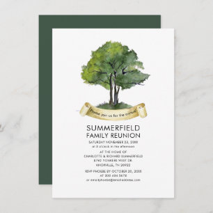 Family Reunion Watercolor Tree Modern Invitation